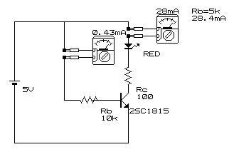 トランジスタのLEDスイッチング回路