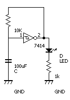 インバーターLED点滅回路